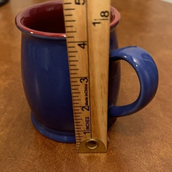 Blue & Red Ceramic Mug 10 Oz Coffee Cup By WCL Made In China Durable Modern Desi - Picture 5 of 6